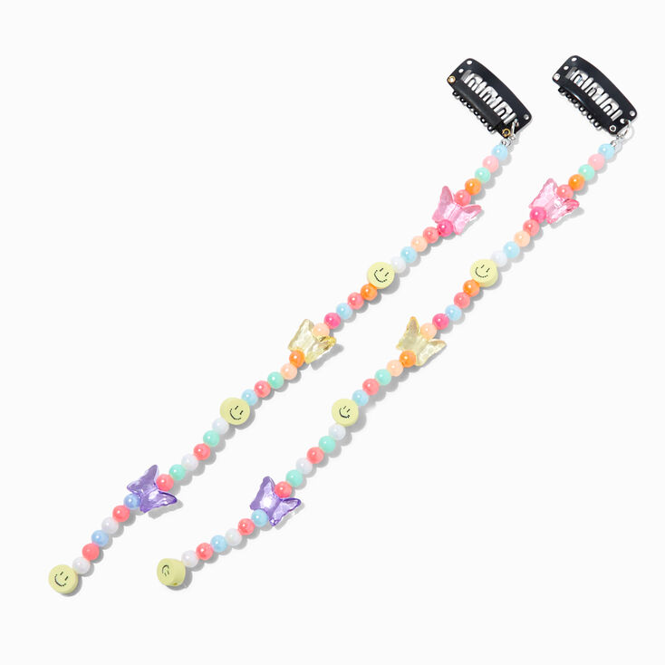 Happy Face &amp; Butterfly Faux Hair Beads &#40;2 Pack&#41;,