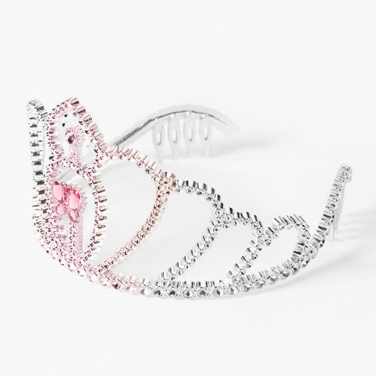 Claire&#39;s Club Ombre Butterfly Faux Gem Crown - Pink,