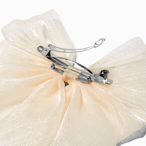 Ivory Sheer Bow Hair Clip,