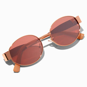 Rose Gold Oval Sunglasses,