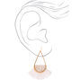 Gold 2.5&quot; Tassel Drop Earrings - White,