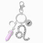 Leo Mystical Gem Silver Zodiac Keychain,