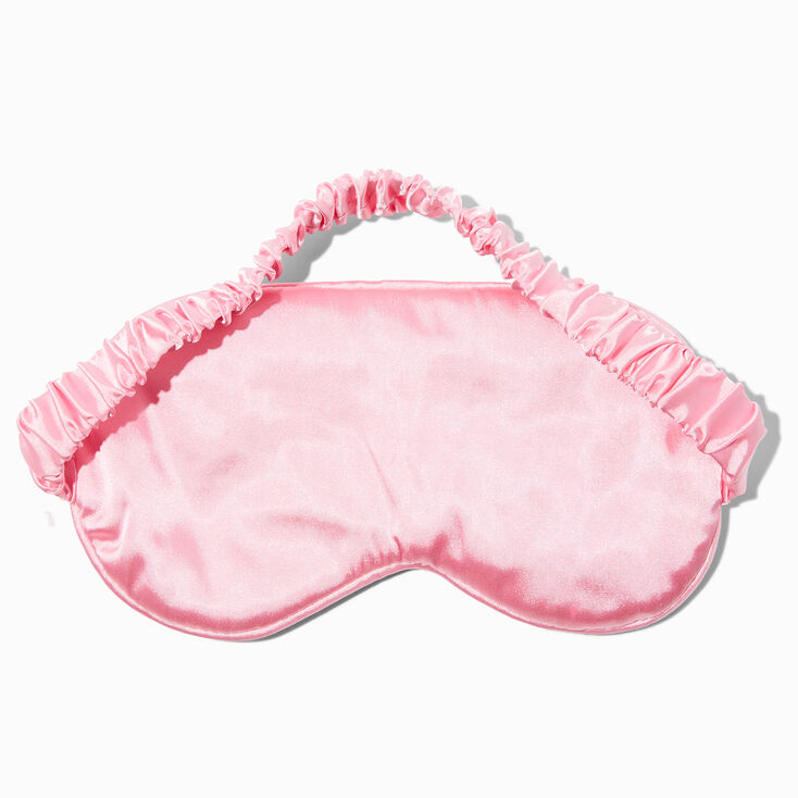 Pale Pink Gem Eyelash Satin Sleeping Mask,