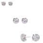 Sterling Silver Cubic Zirconia Round Stud Earrings - 5MM, 7MM, 9MM,