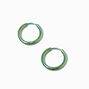 Titanium 12MM Green Anodized Hoop Earrings,