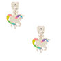 Iridescent Rainbow Unicorn Clip on Earrings,
