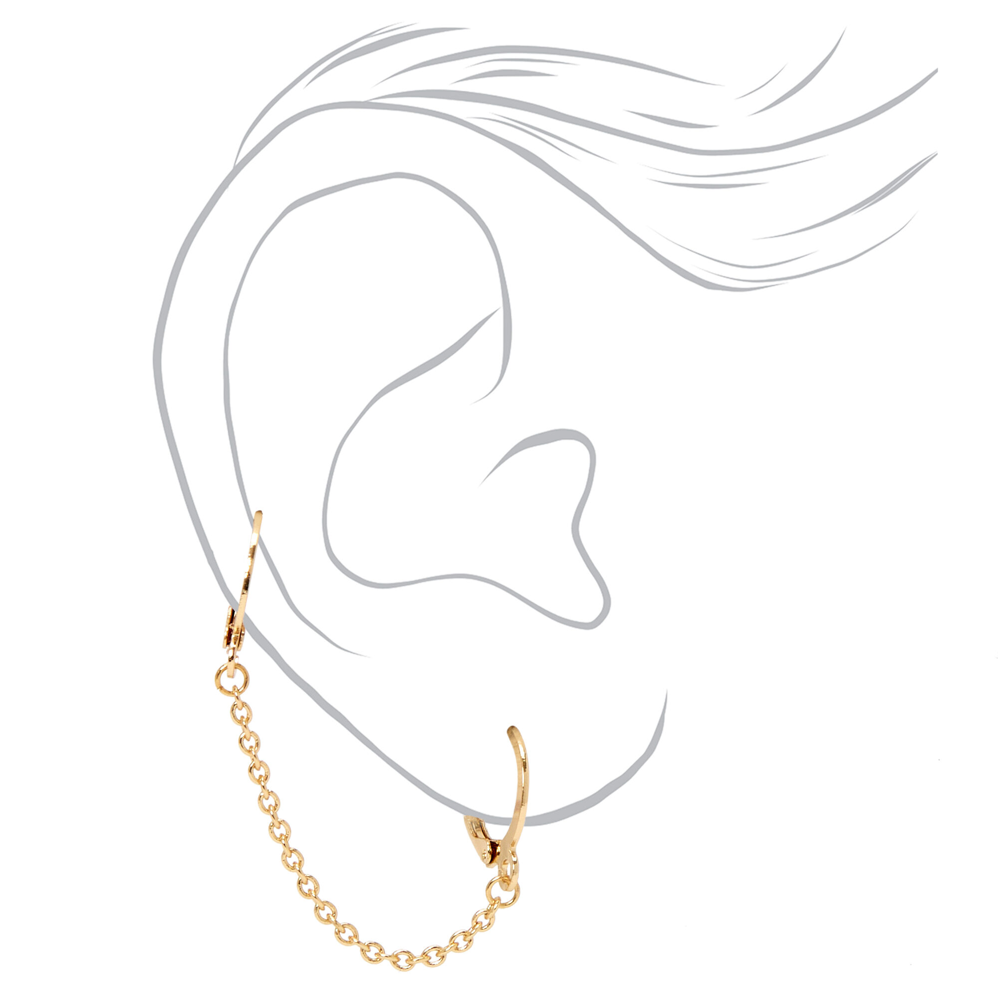 Gold Embellished Ear Cuff & Mixed Earrings - 6 Pack,
