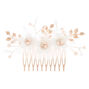 Flower &amp; Leaf Pearl Hair Comb,