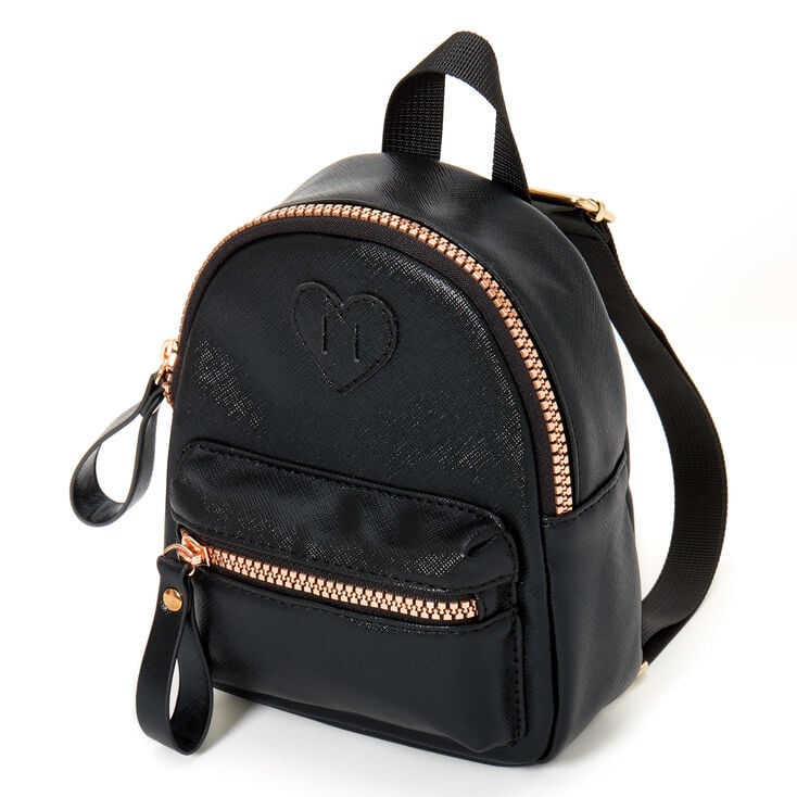 Claire's Club Faux Leather Mini Backpack - Black | Claire's US
