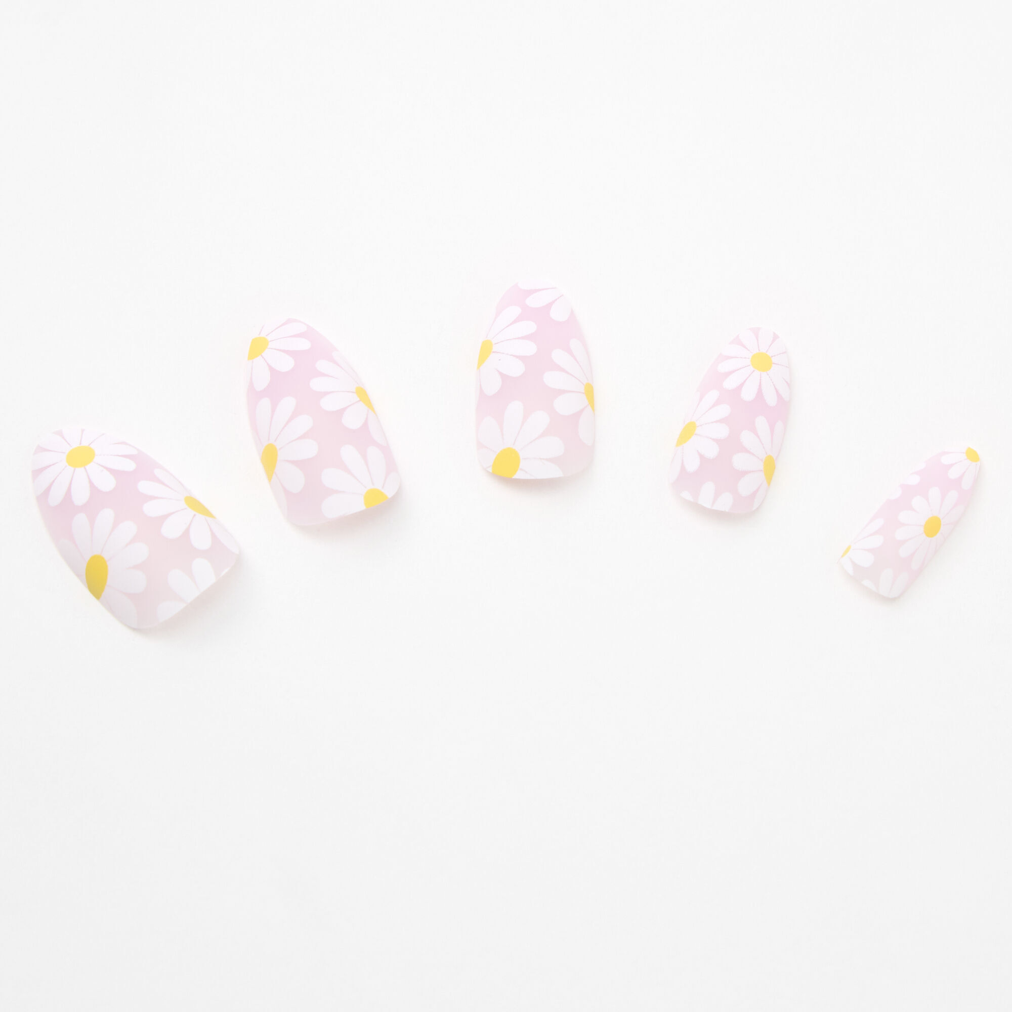 White Daisy Stiletto Faux Nail Set - Lilac, 24 Pack,