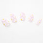 White Daisy Stiletto Faux Nail Set - Lilac, 24 Pack,