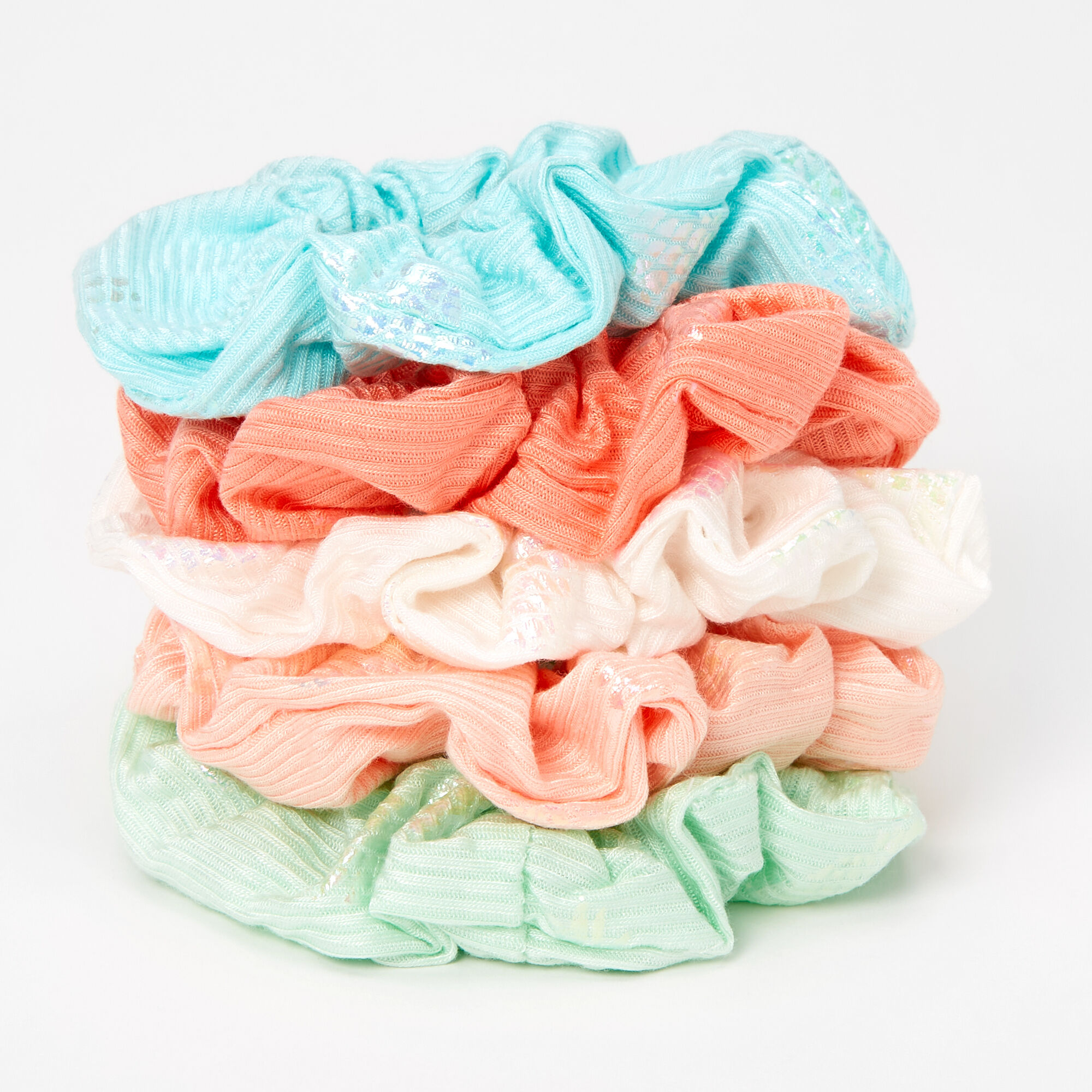 Metallic Pineapple Pastel Hair Scrunchies - 5 Pack,