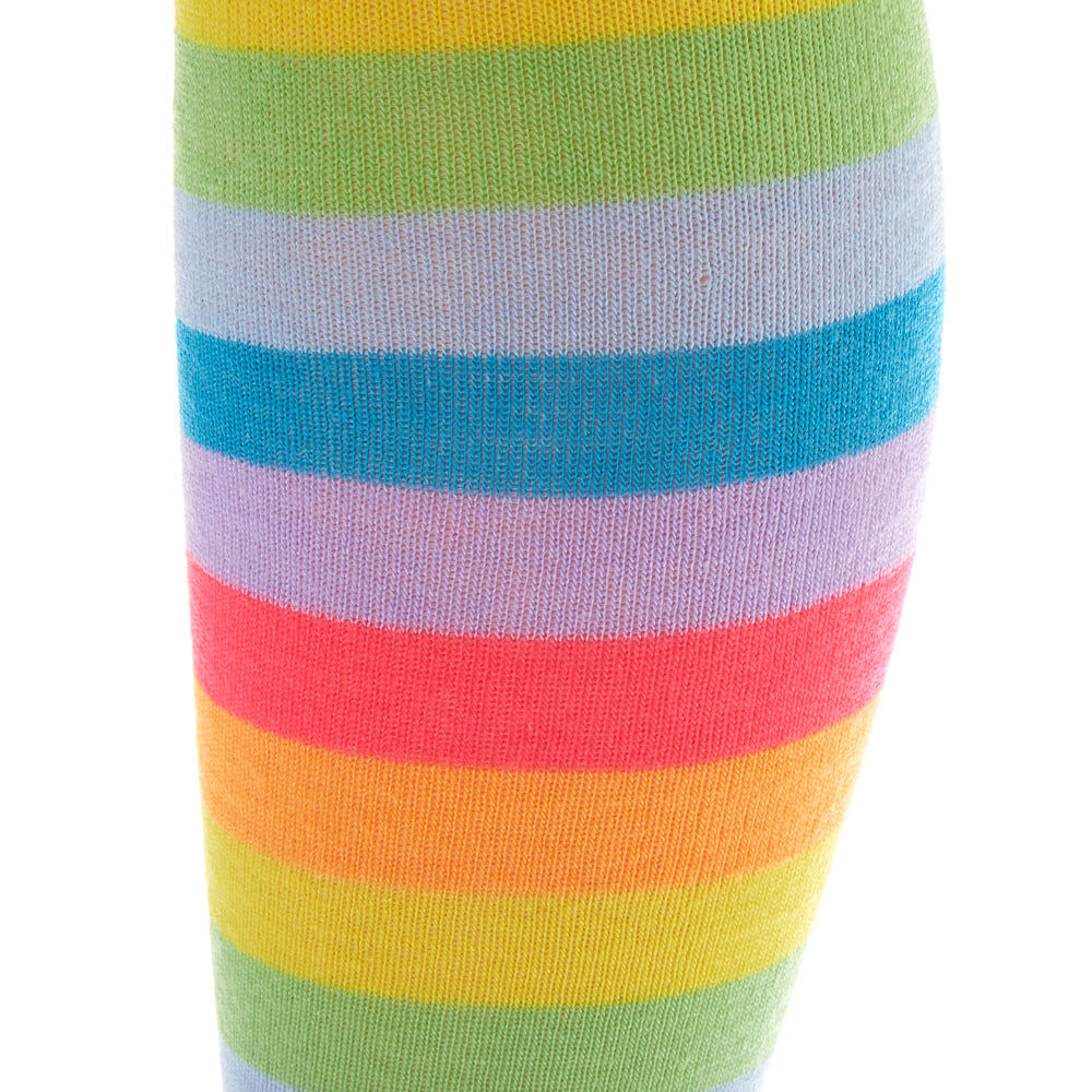Neon Stripe Over the Knee Socks,