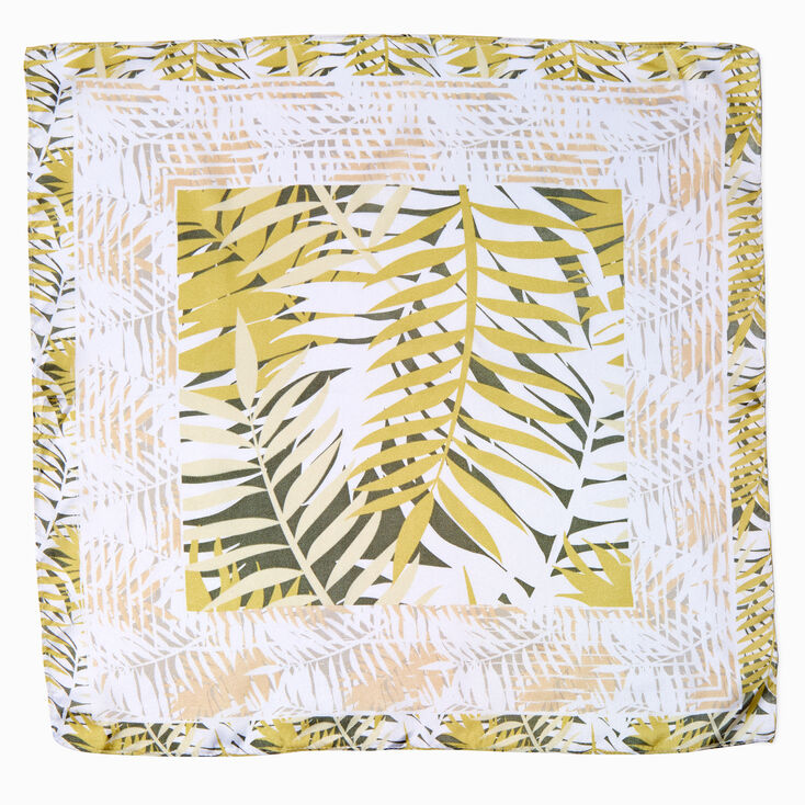 Palm Leaf Print Silky Bandana Headwrap