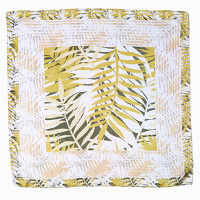 Bandeau bandana soyeux imprim&eacute; feuilles de palmier,