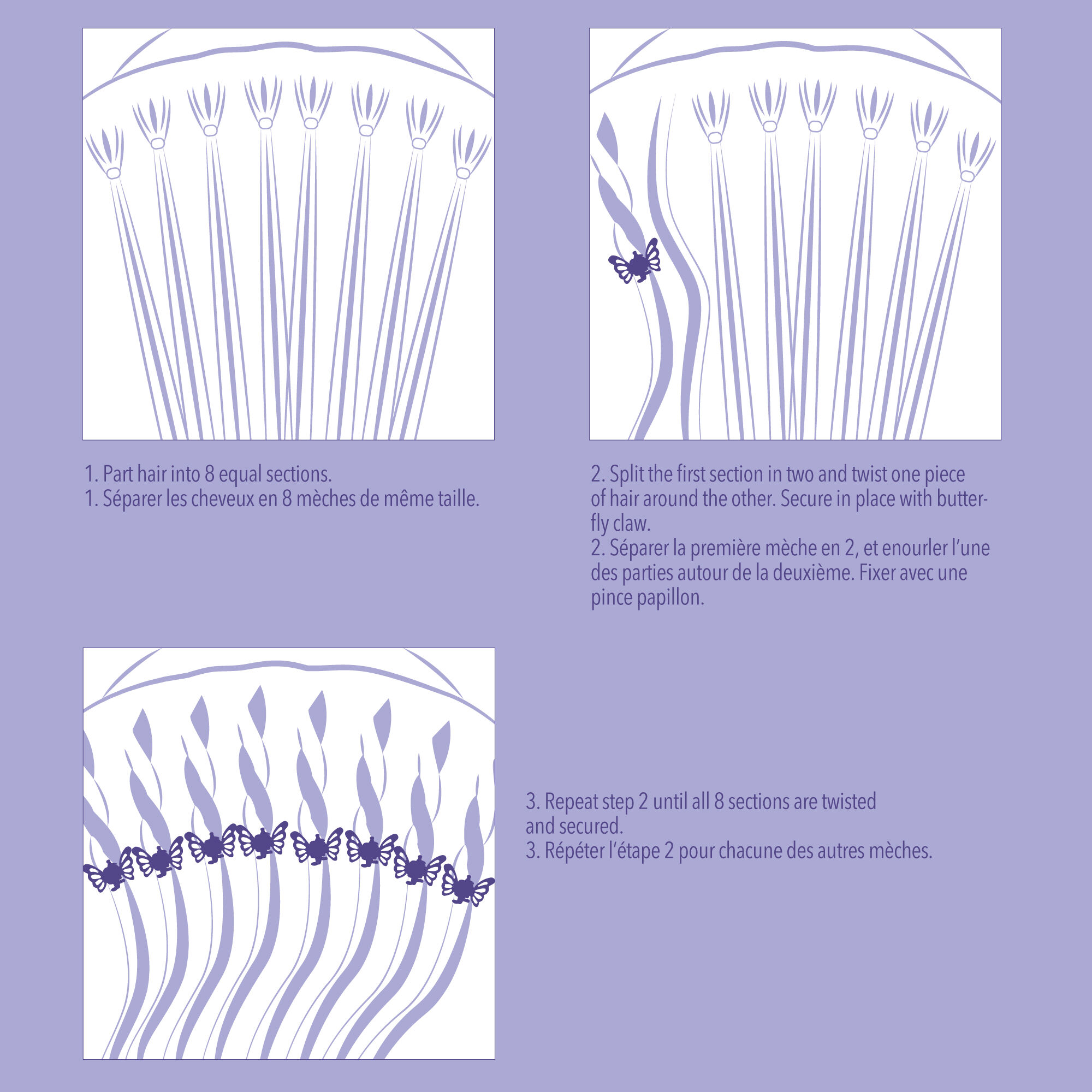 Gold & Silver Butterfly Hair Claws - 8 Pack,