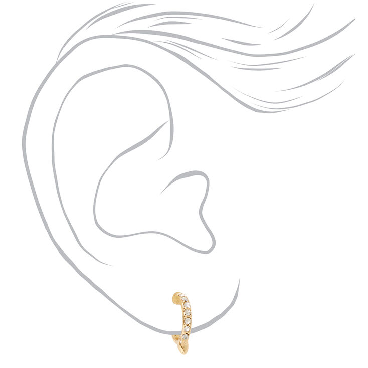 Gold Bamboo Geometric Ear Cuff &amp; Mixed Earrings - 6 Pack,