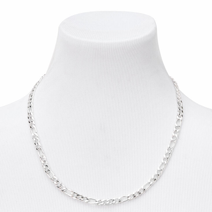 Silver Figaro 20&quot; Chain Link Necklace,