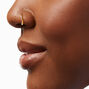 20G Gold-tone Stainless Steel Pearl Clicker Nose Hoop ,
