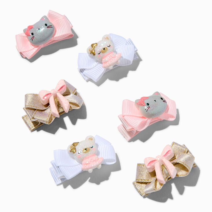 Claire&#39;s Club Critter Mini Hair Bow Clips - 6 Pack,