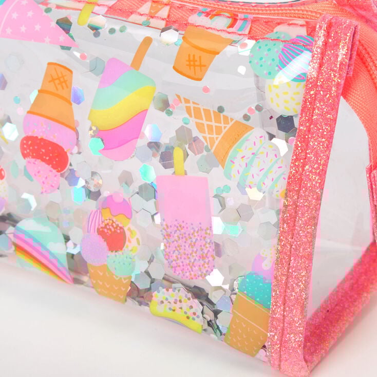 Ice Cream Shakey Glitter Makeup Bag,