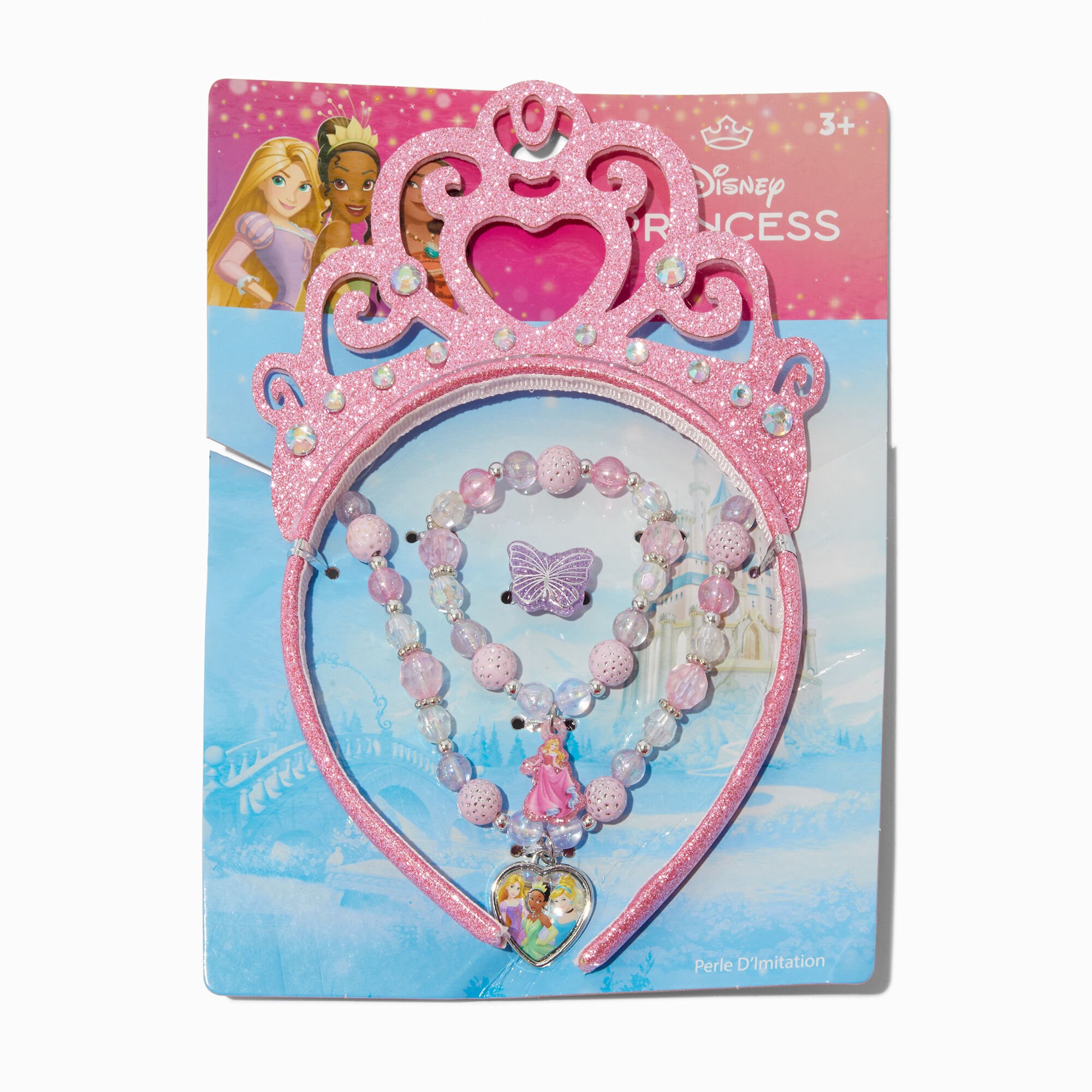 Parure de bijoux et serre-tête diadème Disney Princess - Lot de 4,