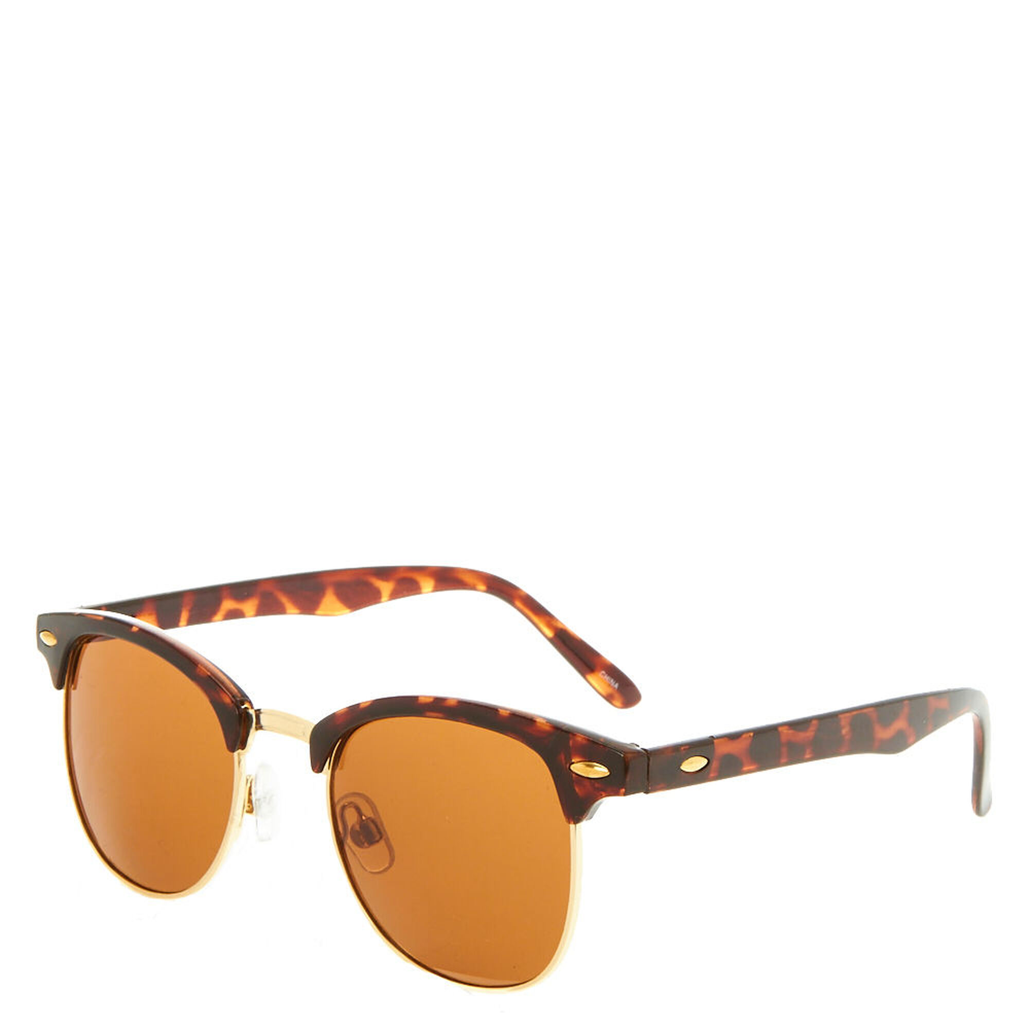 View Claires Tortoiseshelll Retro Browline Sunglasses Brown information