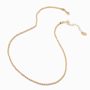 Gold-tone Twisted Rope Short Chain Necklace,