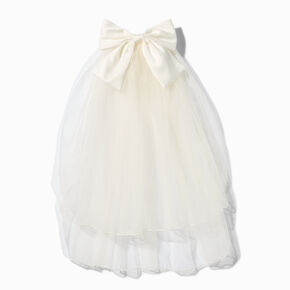 Special Occasion Ivory Bow Veil Hair Comb,