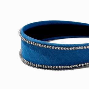 Crystal Trim Blue Denim Headband,