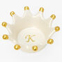 Crown Initial Jewelry Holder Tray - K,