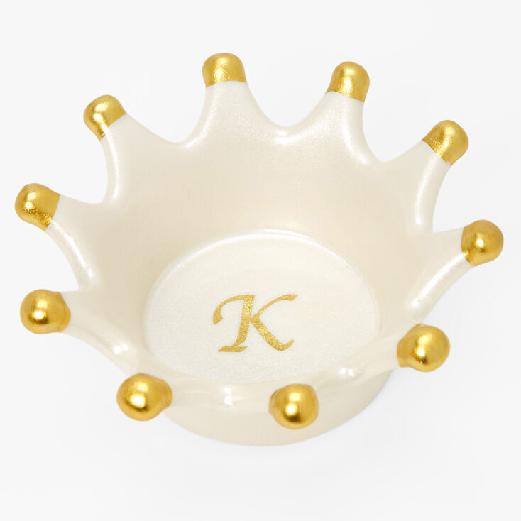 Crown Initial Jewelry Holder Tray - K,