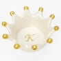 Crown Initial Jewelry Holder Tray - K,