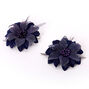 Barrettes &agrave; fleurs de lys - Bleu marine, lot de 2,