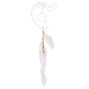 Gold 7&quot; White Feather Drop Earrings,