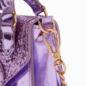 Sac cabas &agrave; bandouli&egrave;re paillet&eacute; violet Claire&#39;s&nbsp;Club,