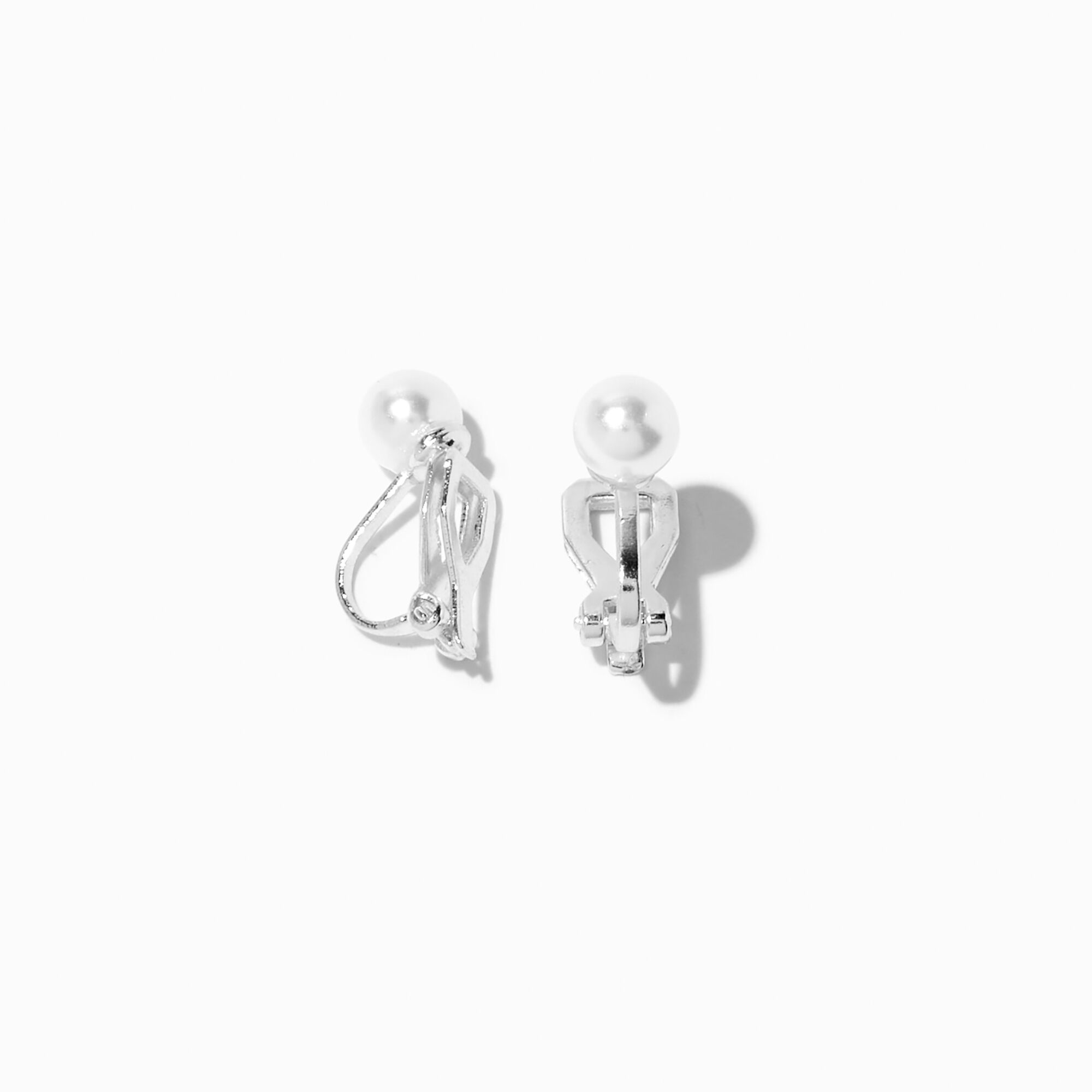 View Claires SilverTone 6MM Pearl ClipOn Earrings White information