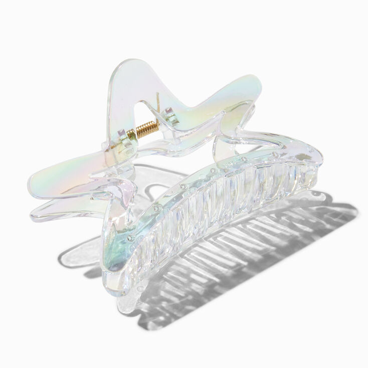 Holographic Clear Star Hair Claw,