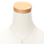 Collier &agrave; pendentif initiale ornement&eacute; couleur dor&eacute; rose - A,