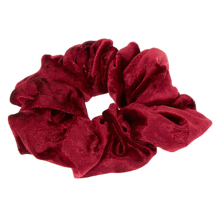 Medium Velvet Hair Scrunchie - Burgundy,