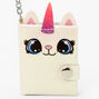 Porte-cl&eacute;s mini journal intime chat-licorne &agrave; paillettes,