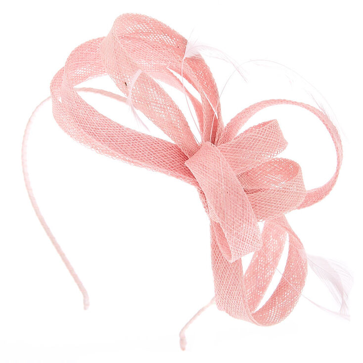 Claire's Serre-tête à nœud rose avec plumes