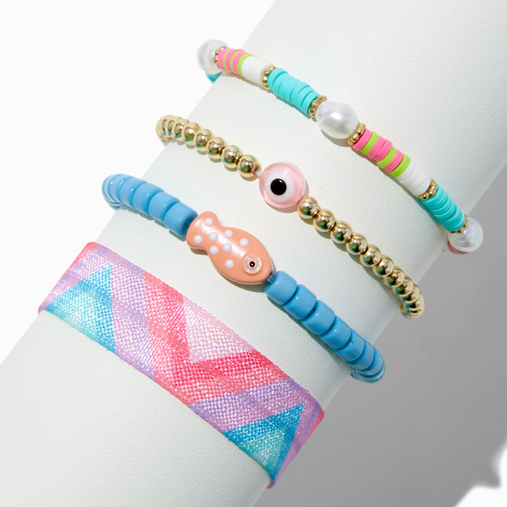 Beaded Fish Stretch Bracelets - 4 Pack,
