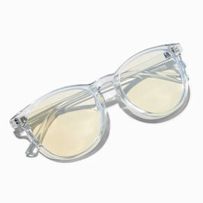 Solar Blue Light Reducing Clear Blue Oval Clear Lens Frames,