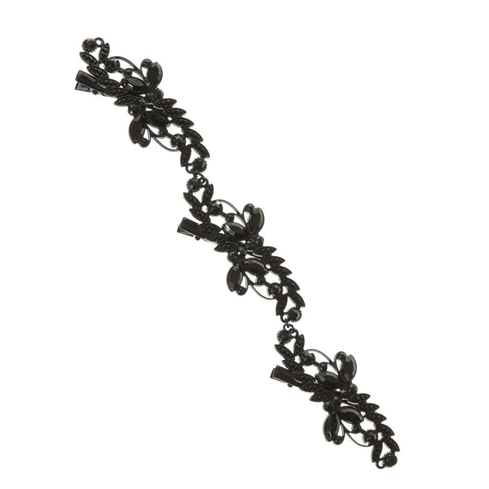 Black Crystal Vine Hair Swag,