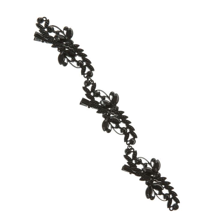 Black Crystal Vine Hair Swag,