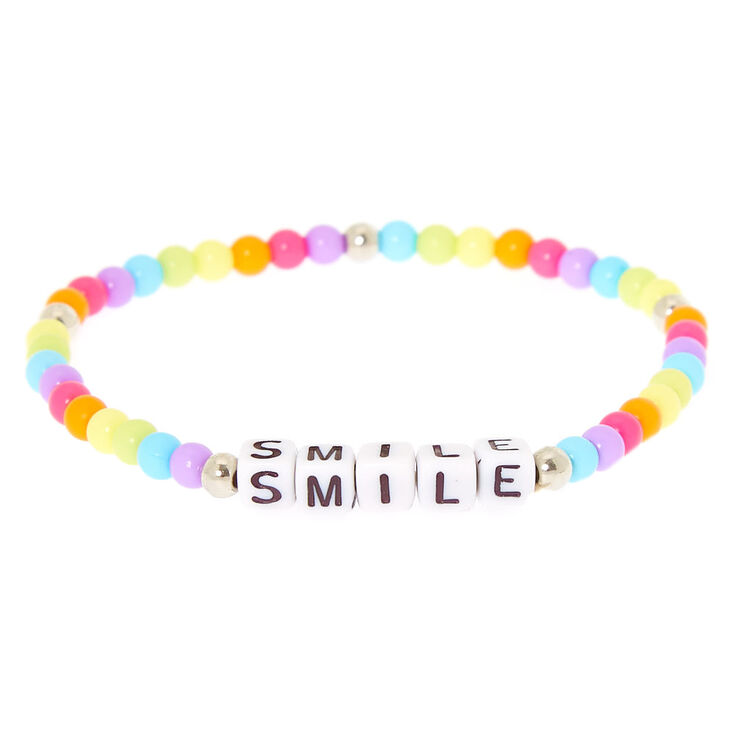 Rainbow Smile Beaded Stretch Bracelet,