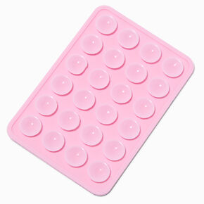 Support adh&eacute;sif pour coque de portable &agrave; ventouse en silicone rectangulaire rose,
