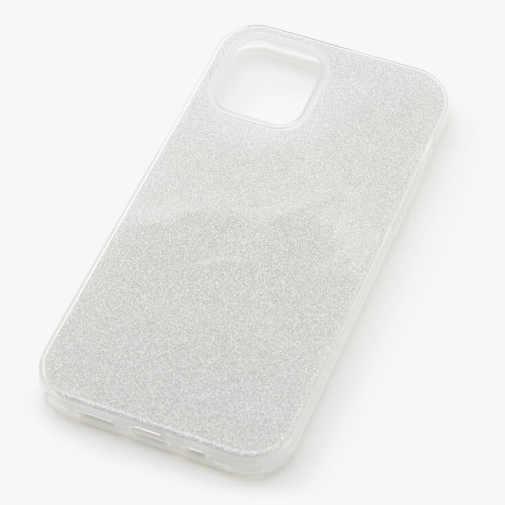 Silver Glitter Protective Phone Case - Fits iPhone&reg; 12/12 Pro,