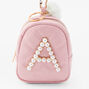 Initial Pearl Mini Backpack Keyring - Blush Pink, A,